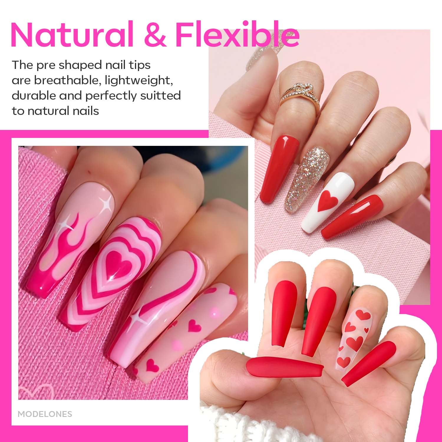 Modelones tips-uñas-largas-forma-ataud, mayor adherencia y estilo