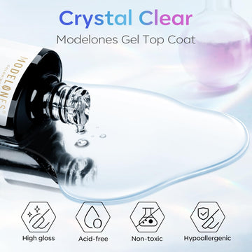 Modelones top coat aplicacion suave: capa uniforme y profesional en casa.