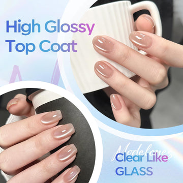 Modelones top coat duracion 28 dias: acabado brillante de larga duración.