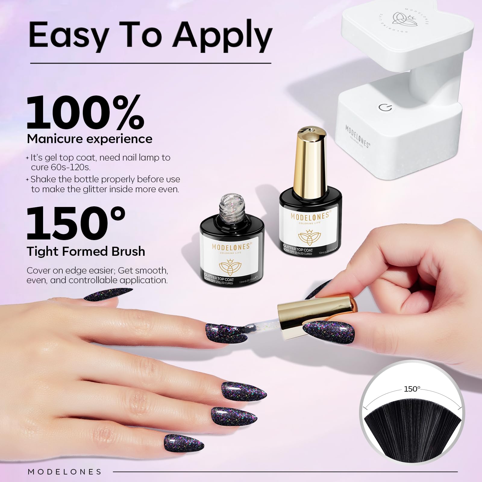 Modelones gel top coat bajo olor y libre de toxinas