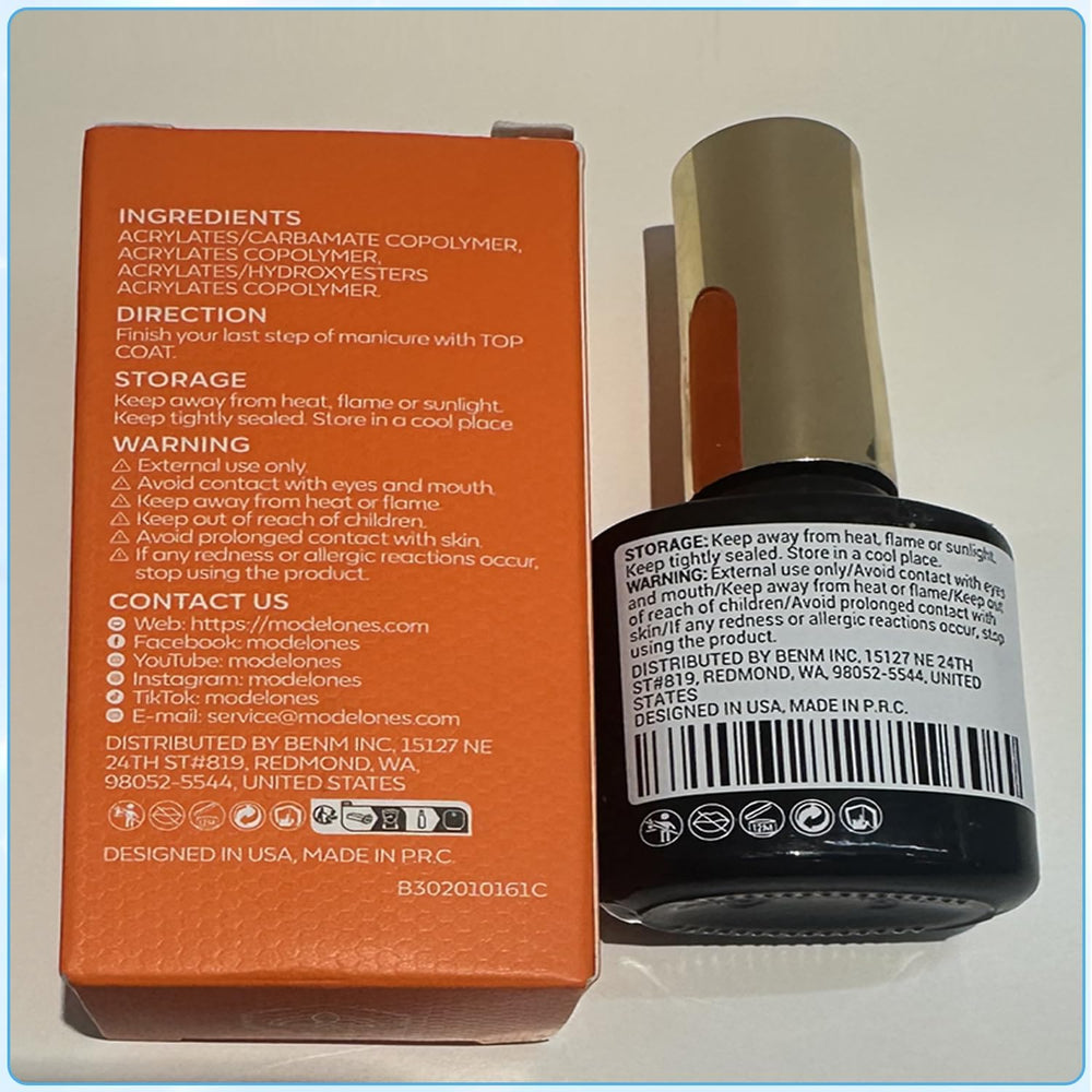 Modelones top coat uñas acrilicas: apto para uñas acrílicas con acabado duradero.