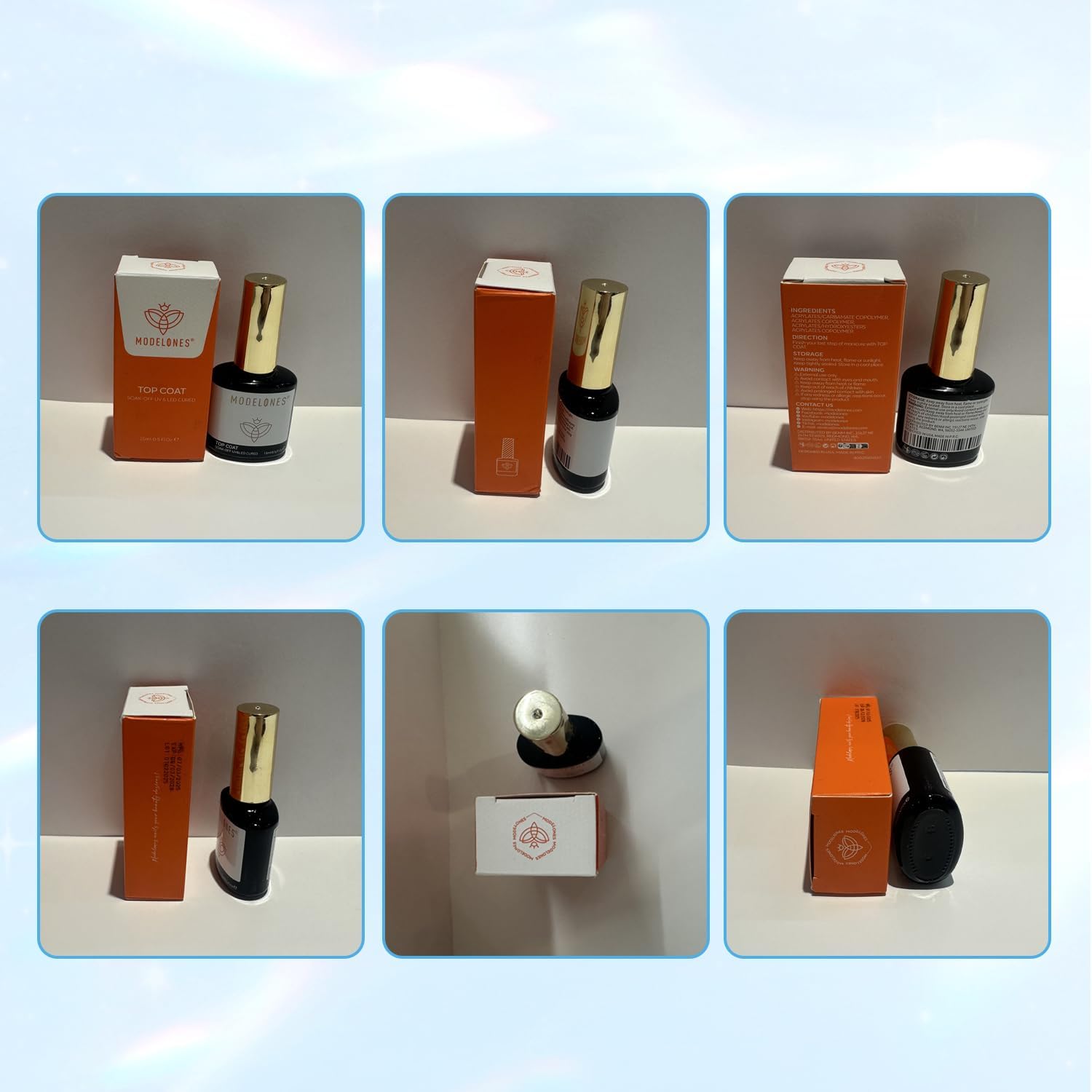 Modelones top coat secado 90-120 segundos: compatible con lámpara UV/LED.