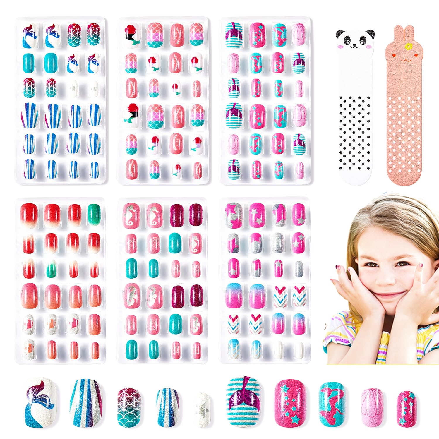 Modelones uñas con dibujos divertidos y brillos para fiestas