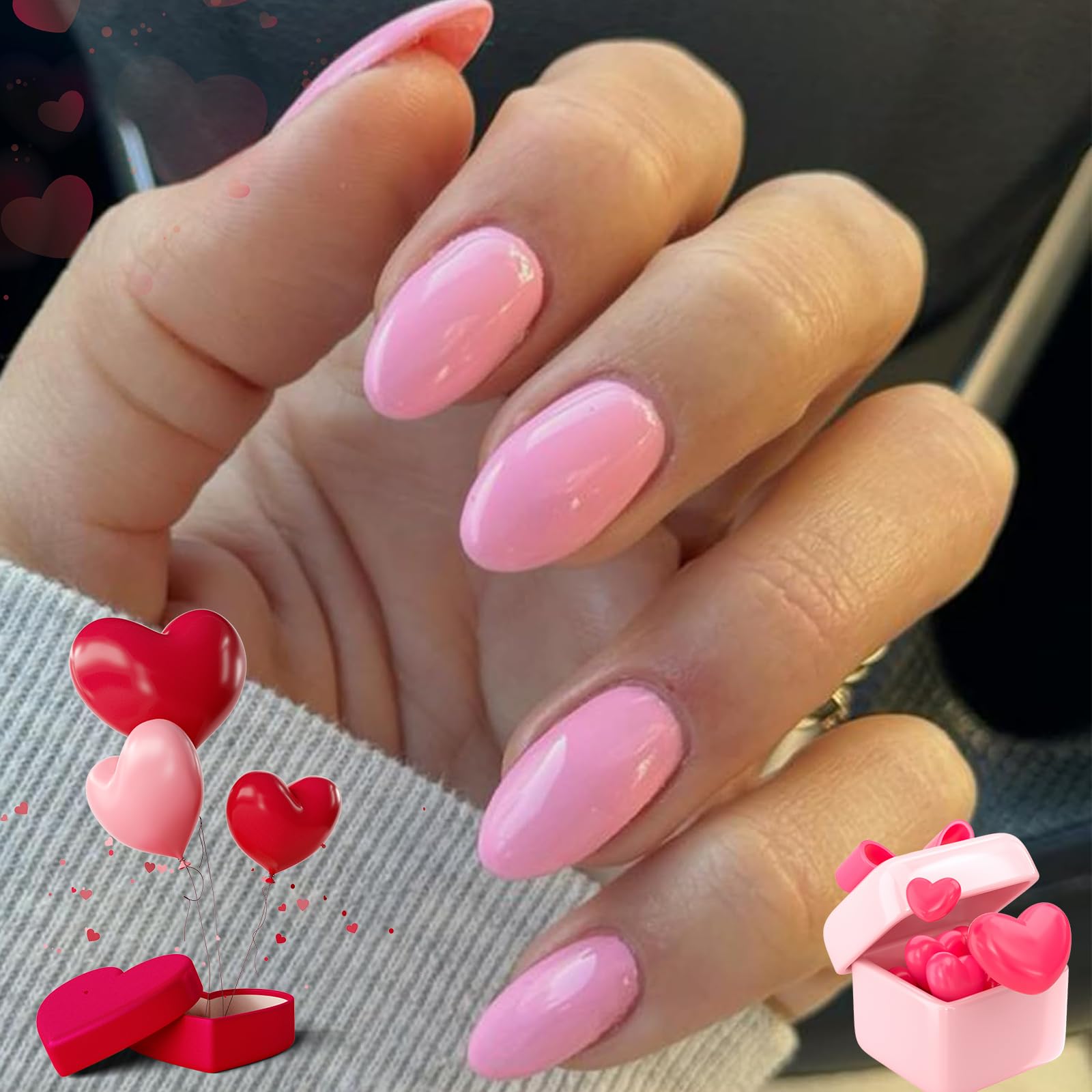 Modelones uñas postizas ovaladas de 32 piezas para ajuste cómodo y duradero