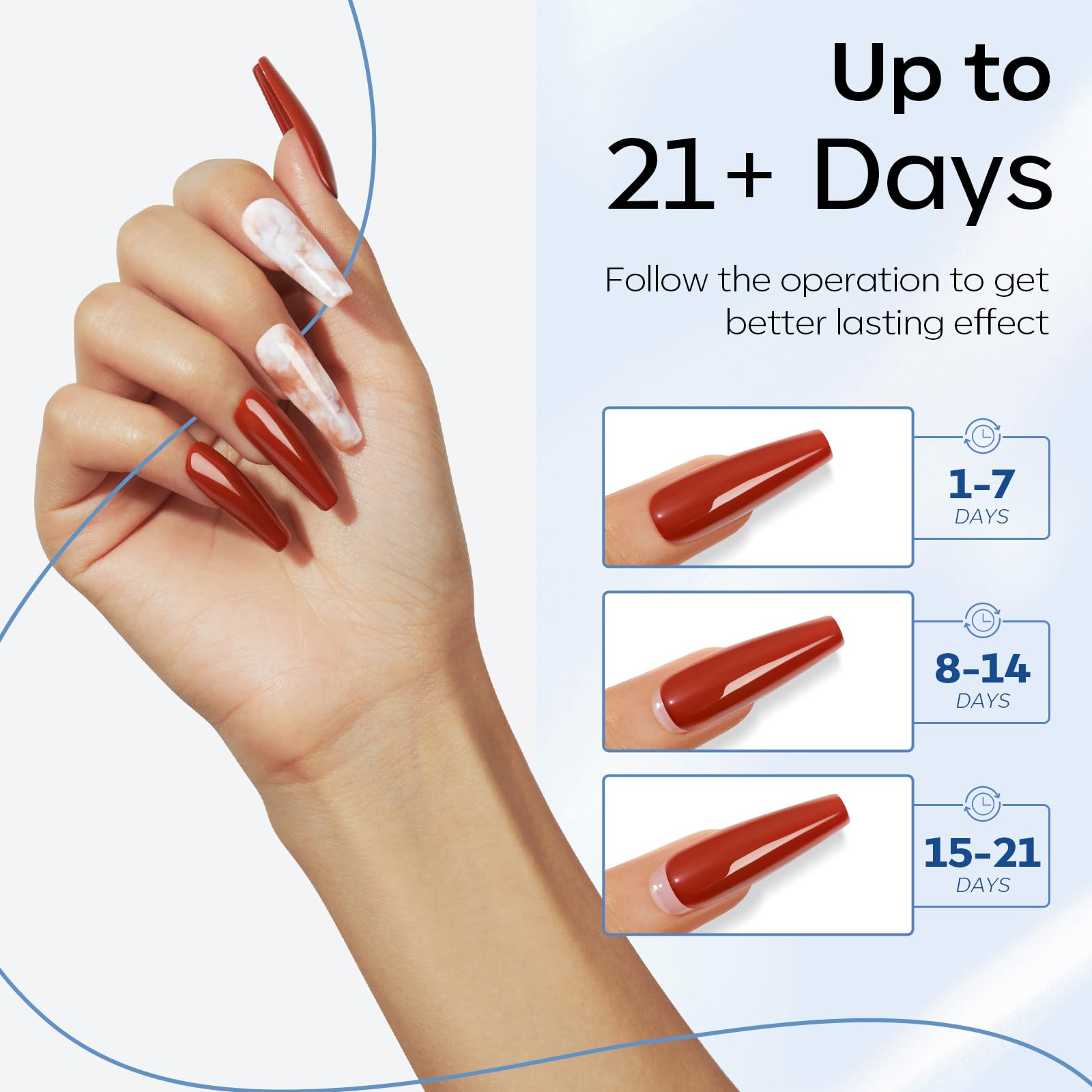 Modelones uñas y tips, compatible con extensiones de gel.