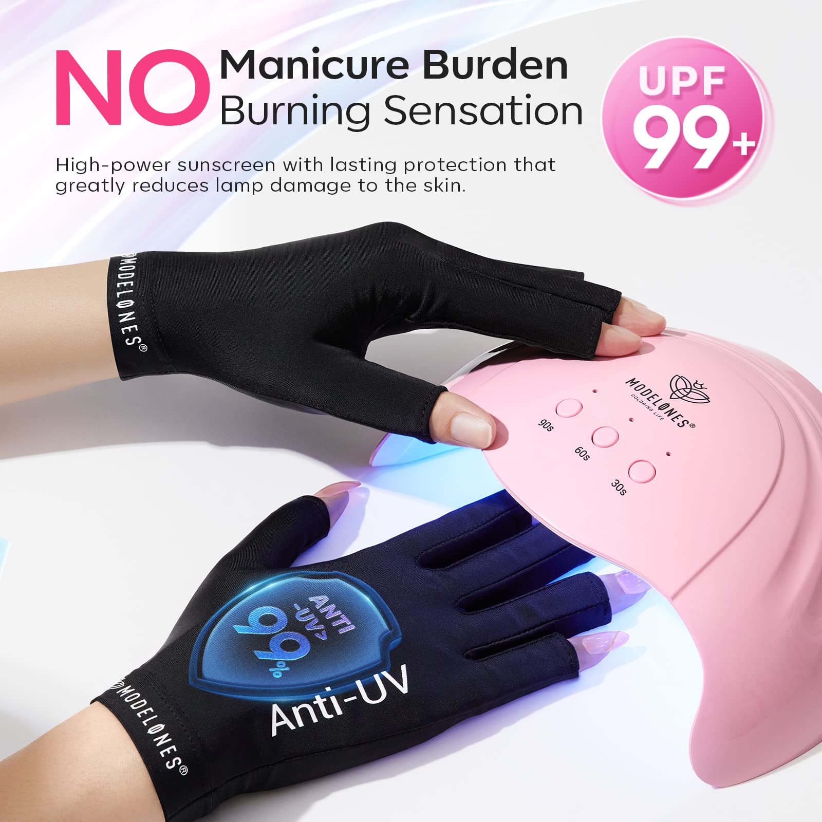 Uso al aire libre con guantes UV Modelones para actividades diarias.