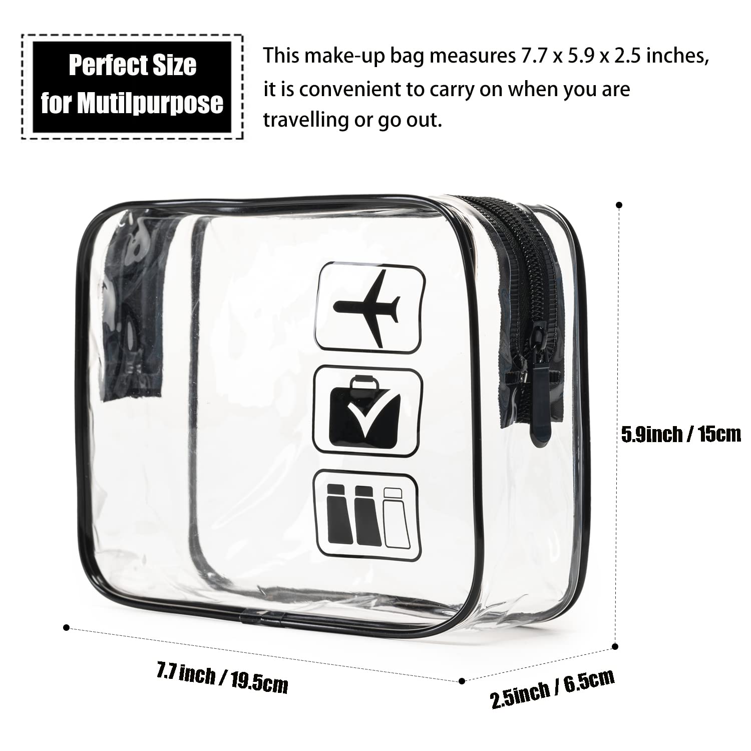 MODENGKONGJIAN bolsa transparente con costuras reforzadas para durar