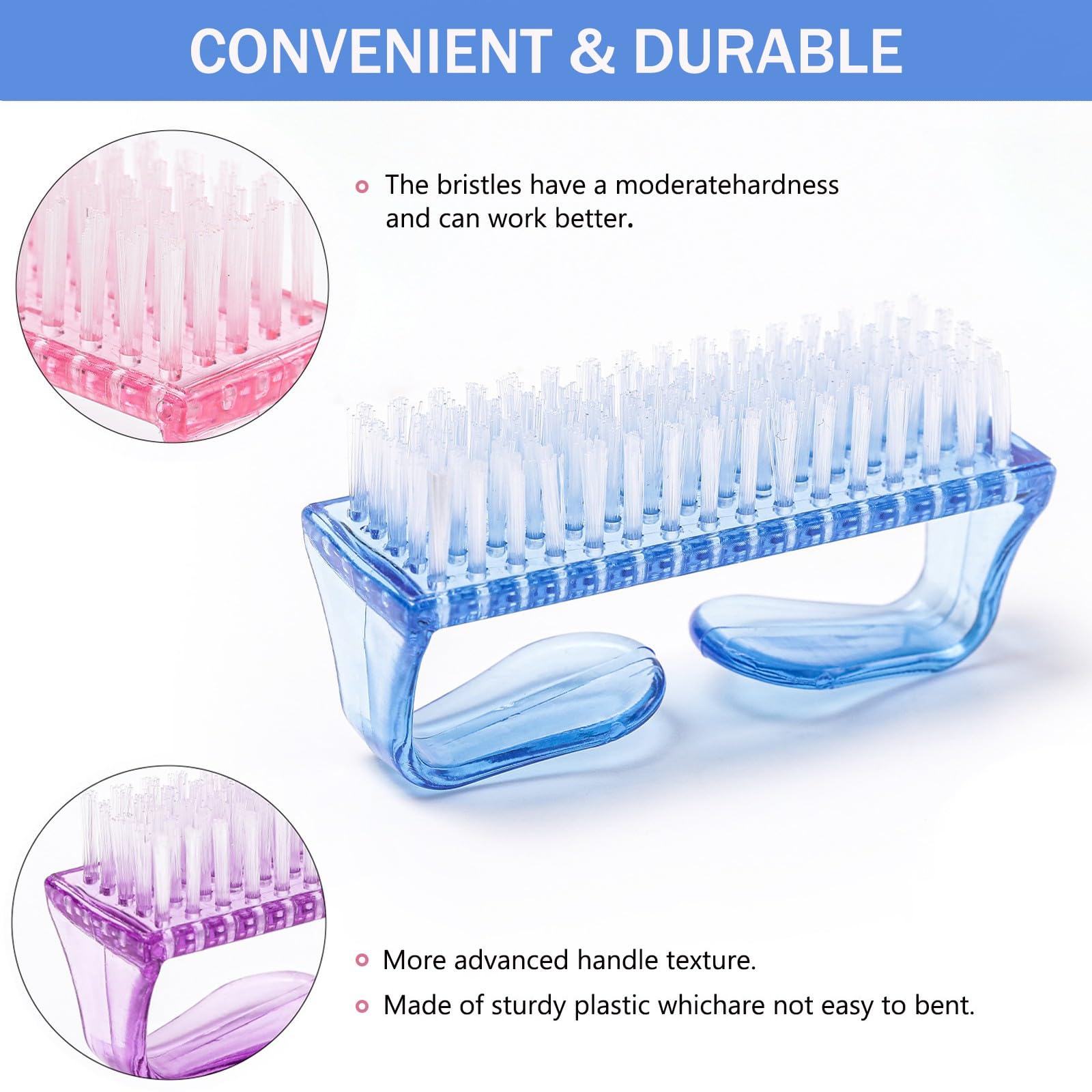 Cepillos MODENGKONGJIAN para uñas ergonómicos multicolor, aptos para pies y manos