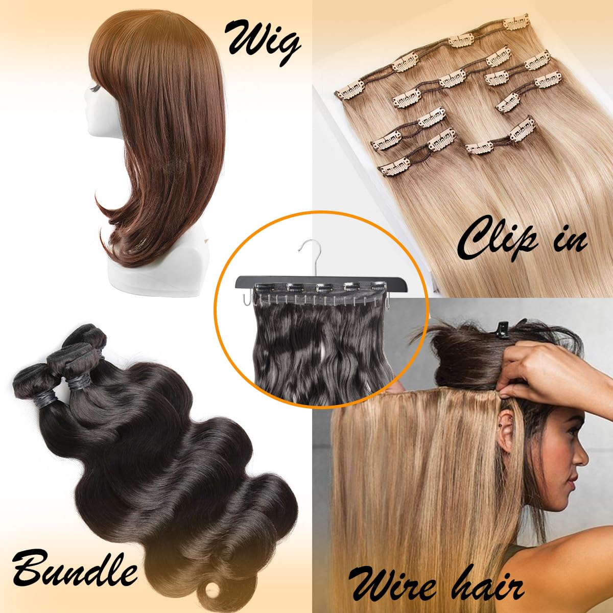 Permite lavar y peinar extensiones sin enredos y con orden.