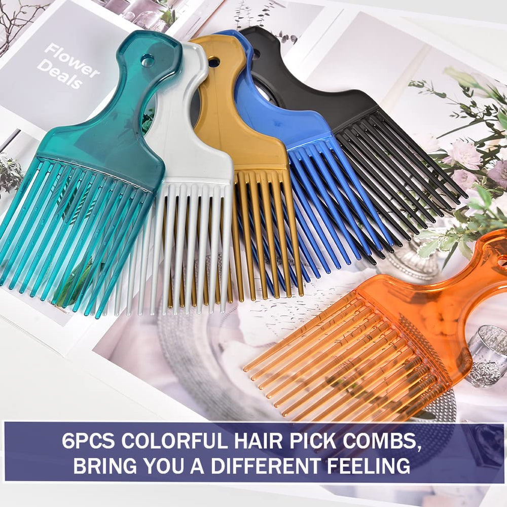 MODSIGHT peine afro de dientes anchos en azul para separar rizos sin frizz