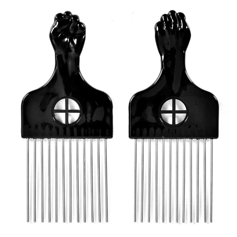 MODSIGHT peine afro metálico con dientes anchos para desenredar rizos sin tirar