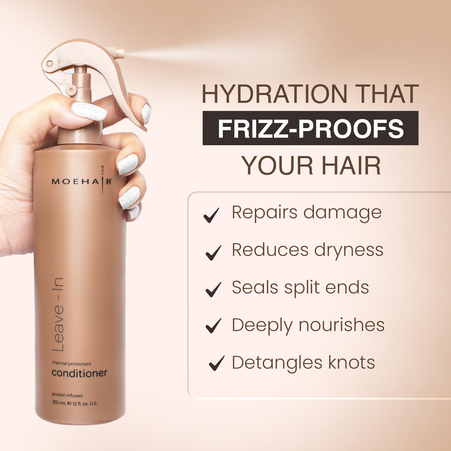 MOEHAIR Aceite argan y castor, ingredientes nutritivos para cabello suave