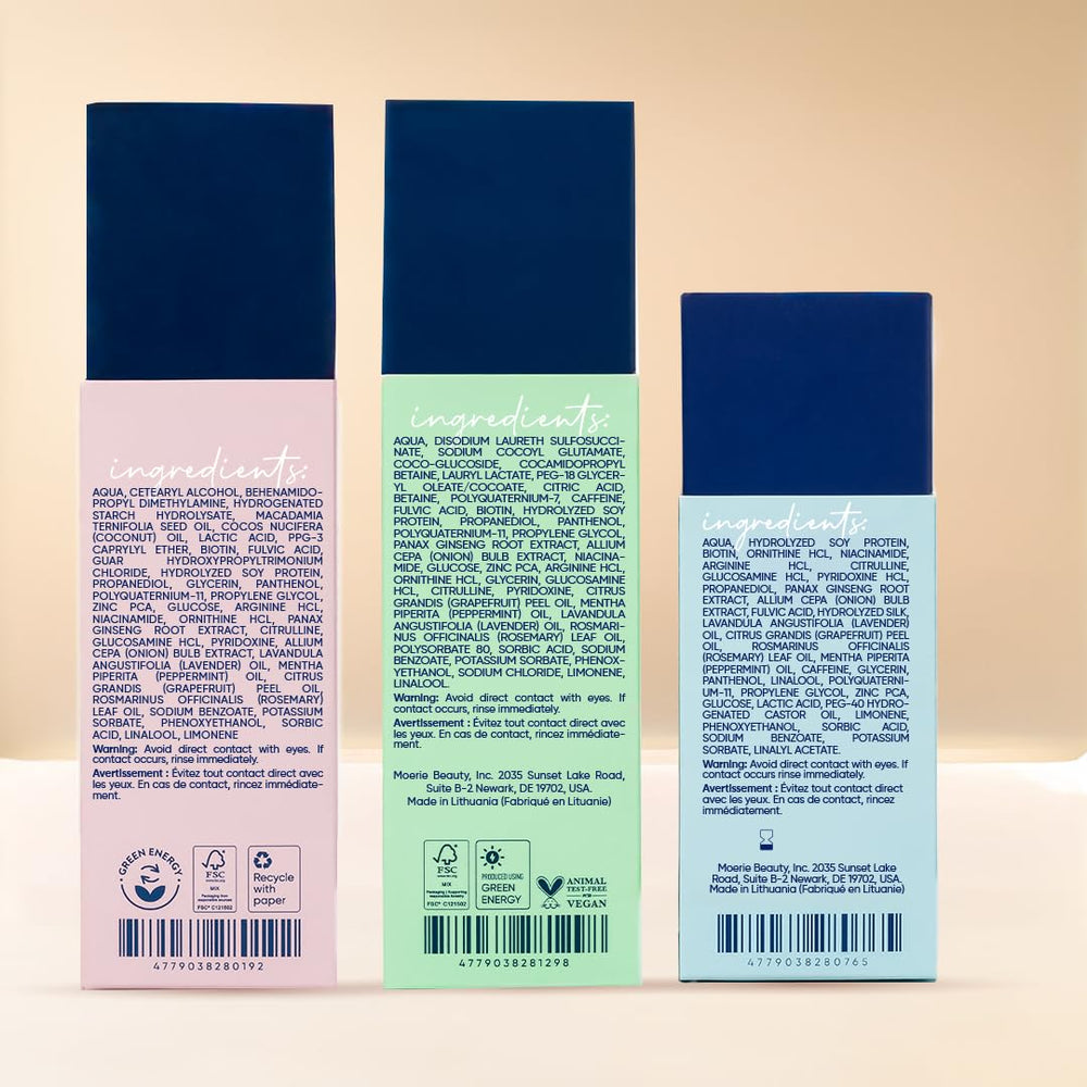 Moerie biotina y vitaminas: apoyo al cuidado integral del cabello.