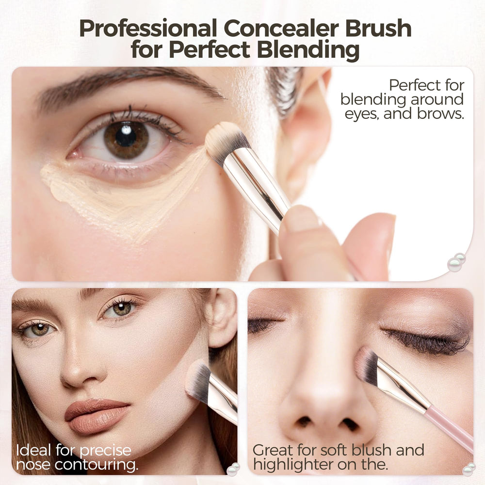 Aplicación precisa con cerdas sintéticas MOGILAN para maquillaje suave