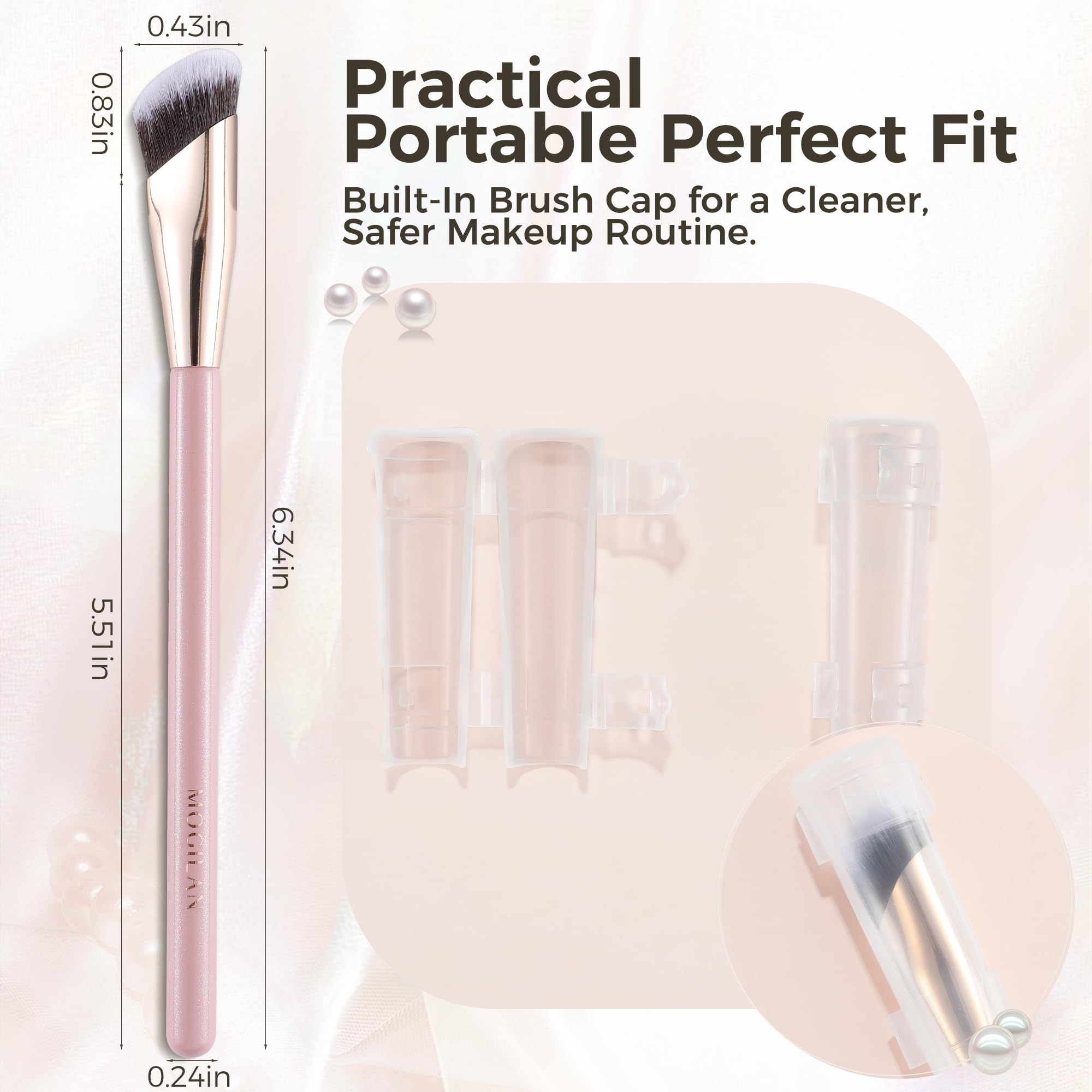 Brocha angular MOGILAN para contorno de nariz con precisión