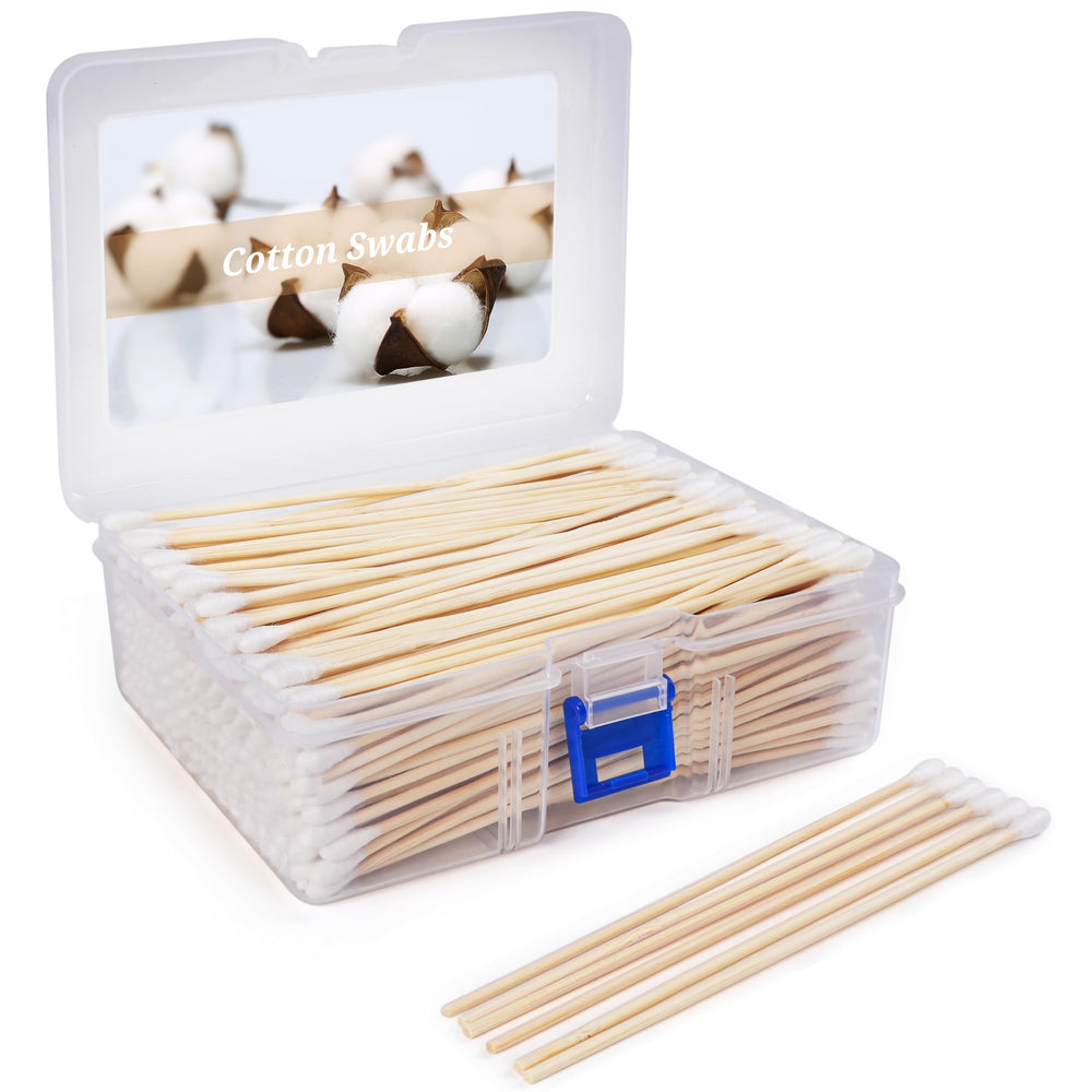 MoHern palitos de algodón largos con mango de madera, ideales para rincones difíciles.