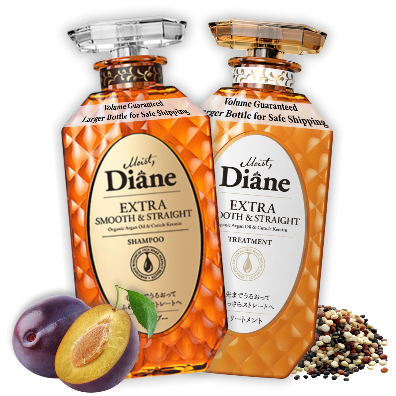 Moist Diane set shampoo y condicion en botella para hidratación duradera.