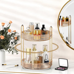 MOKANI Organizador de maquillaje 360° para tocador, giro suave y acceso rapido.