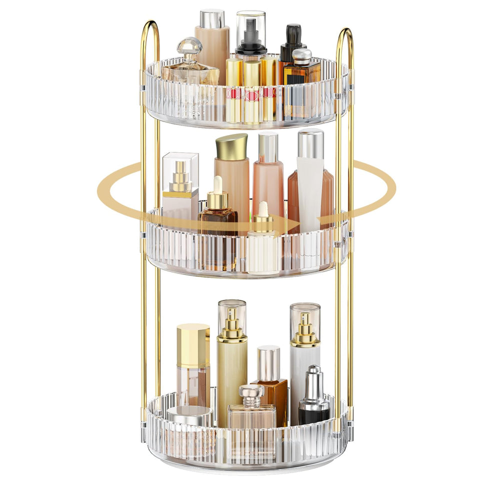 MOKANI Organizador Maquillaje 360 rotatorio facilita encontrar productos en segundos.