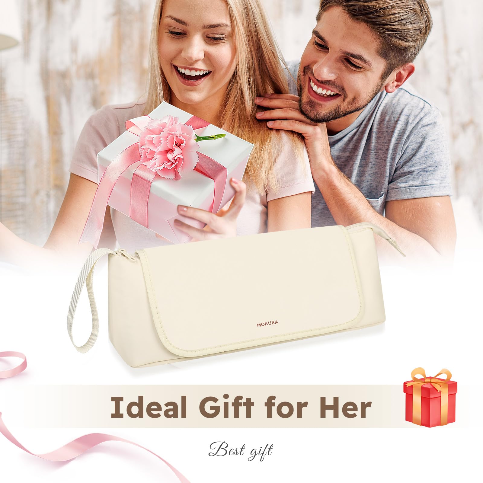 La caja elegante de MOKURA es regalo práctico para mamá o amante del peinado.