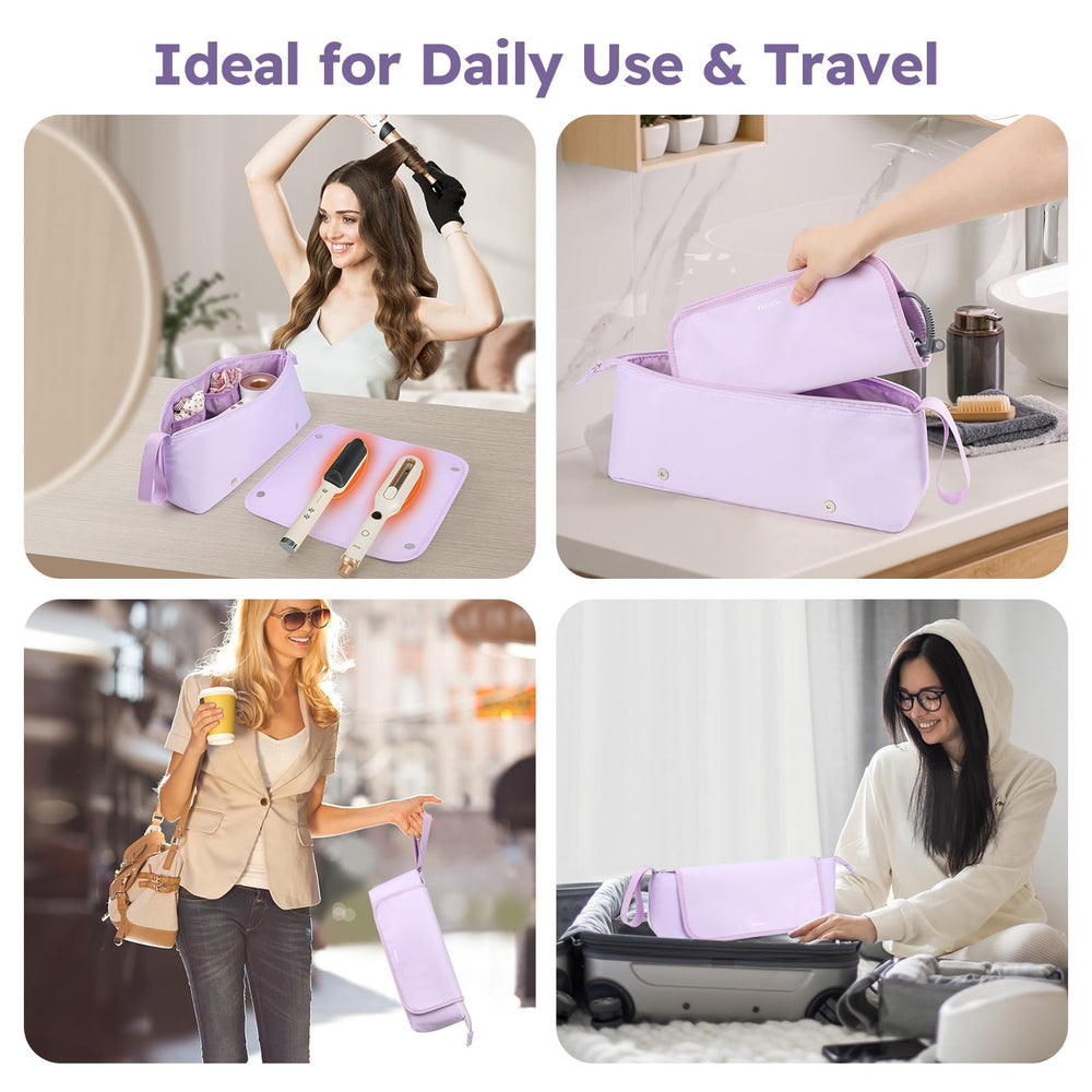 Diseño morado de MOKURA añade estilo y organización para viajes.