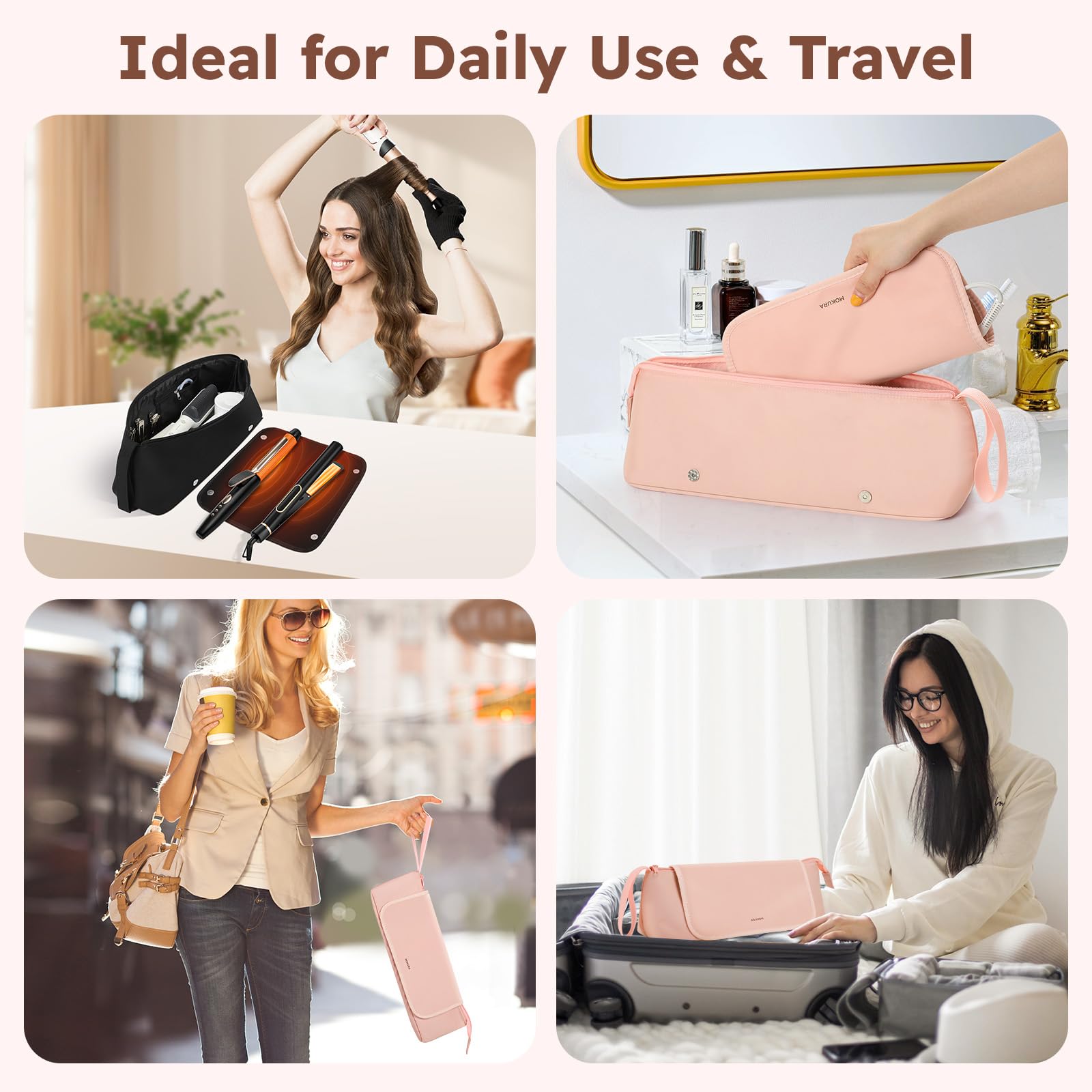 MOKURA diseño plegable con asa, perfecto para viajes.