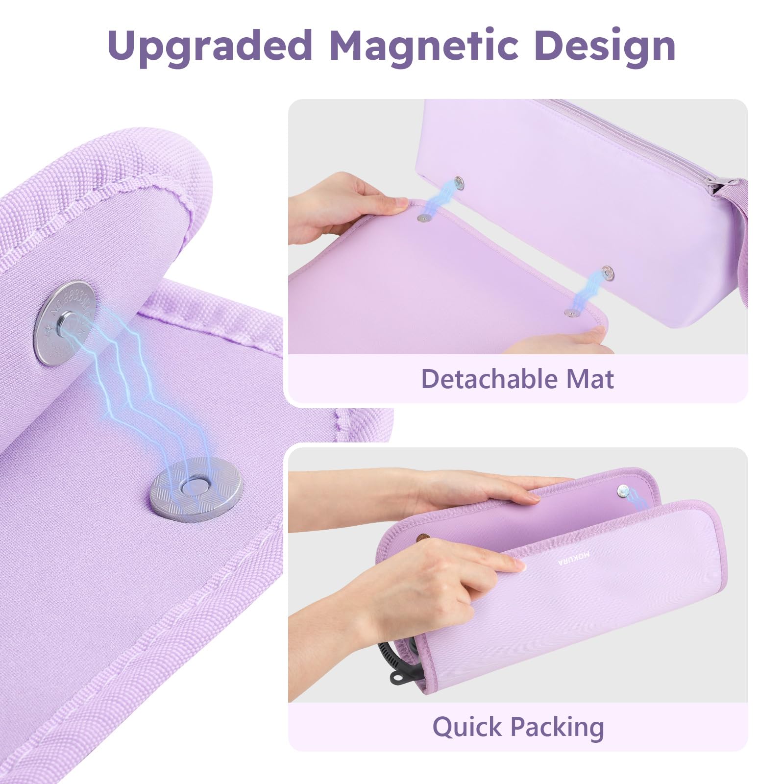 Organizador compacto MOKURA con bolsillos para mantener accesorios de peinado ordenados.