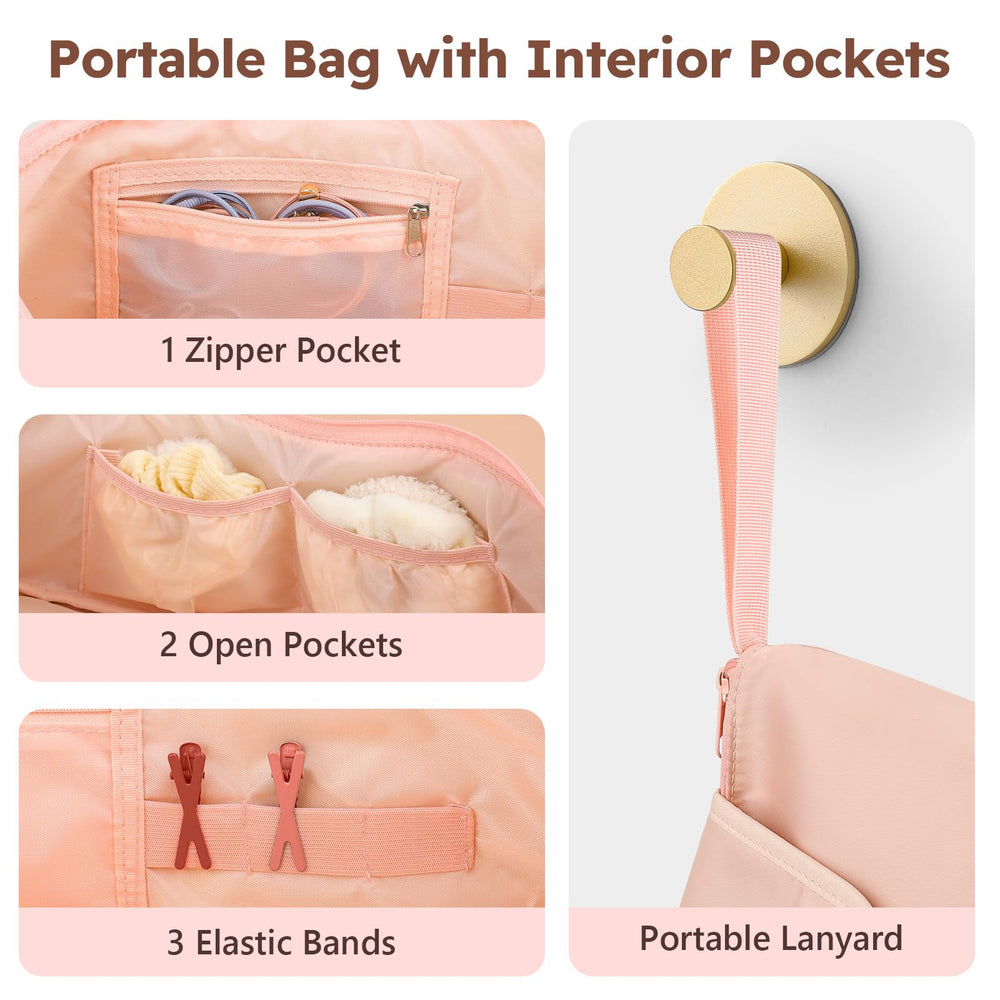 MOKURA organizador interior con bolsillos y elásticos para accesorios capilares.