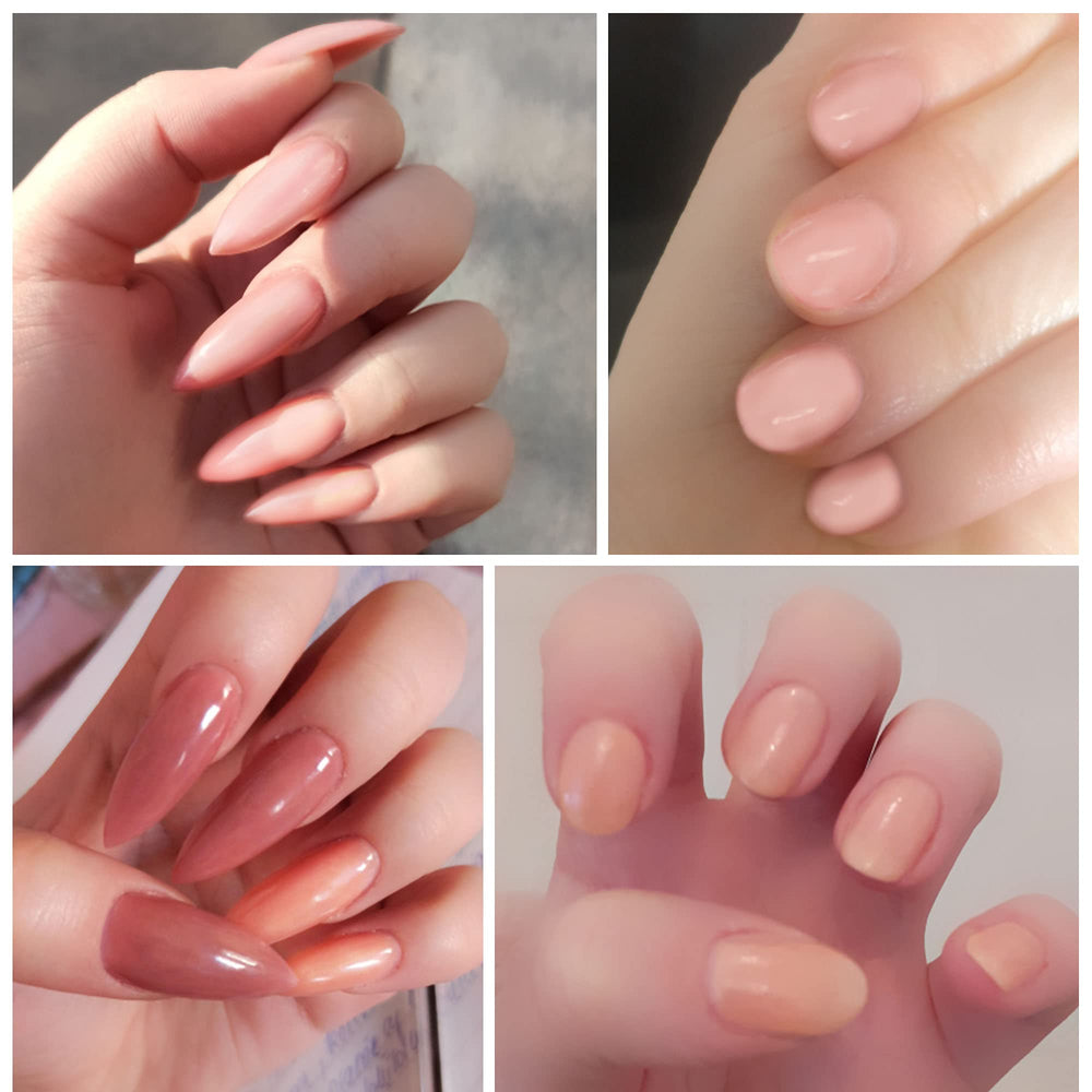Polvo acrílico tono neutro de Molisaka, tacto natural para uñas elegantes