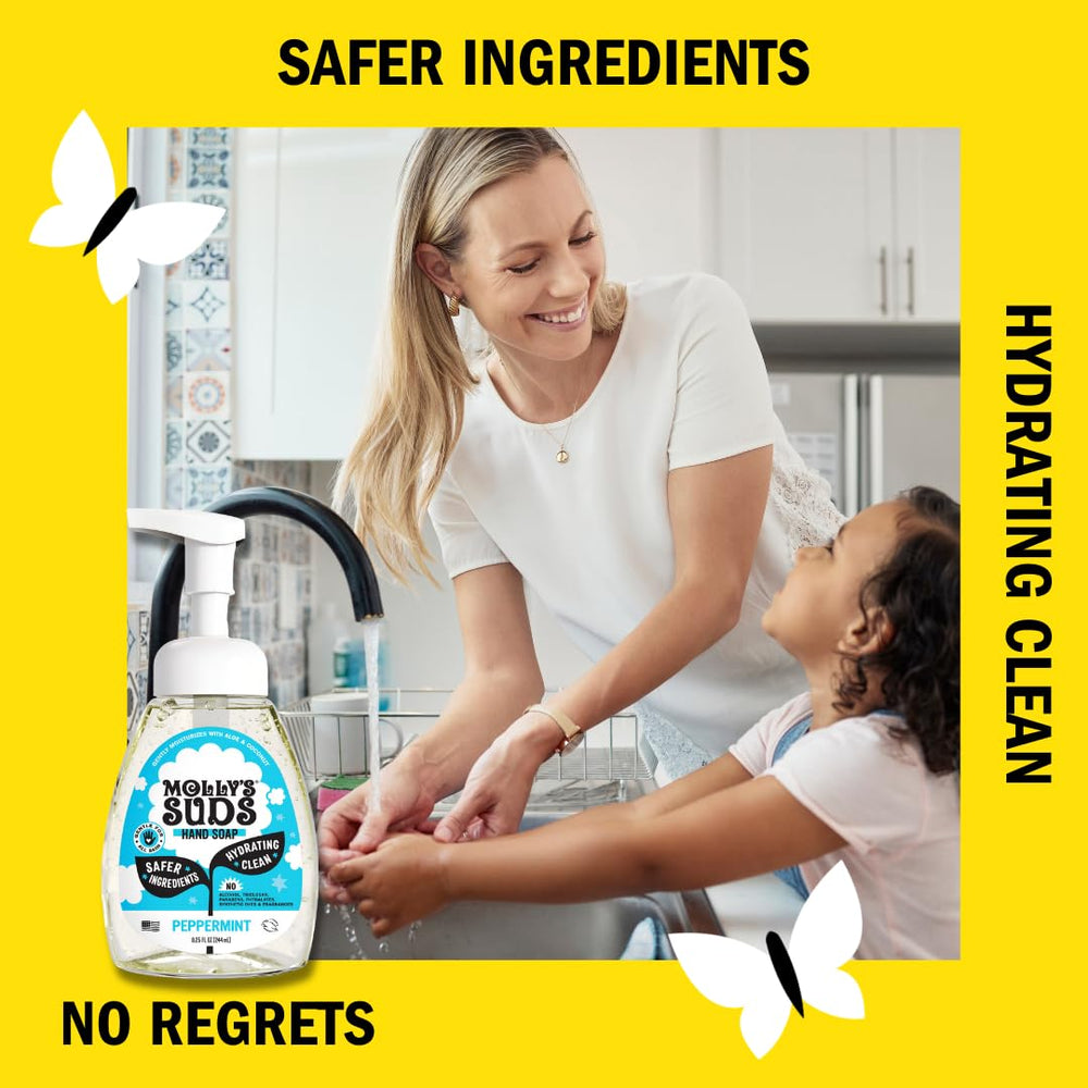 Pack-of-3 Molly's Suds Foaming Hand Soap on display in a bathroom or kitchen.
