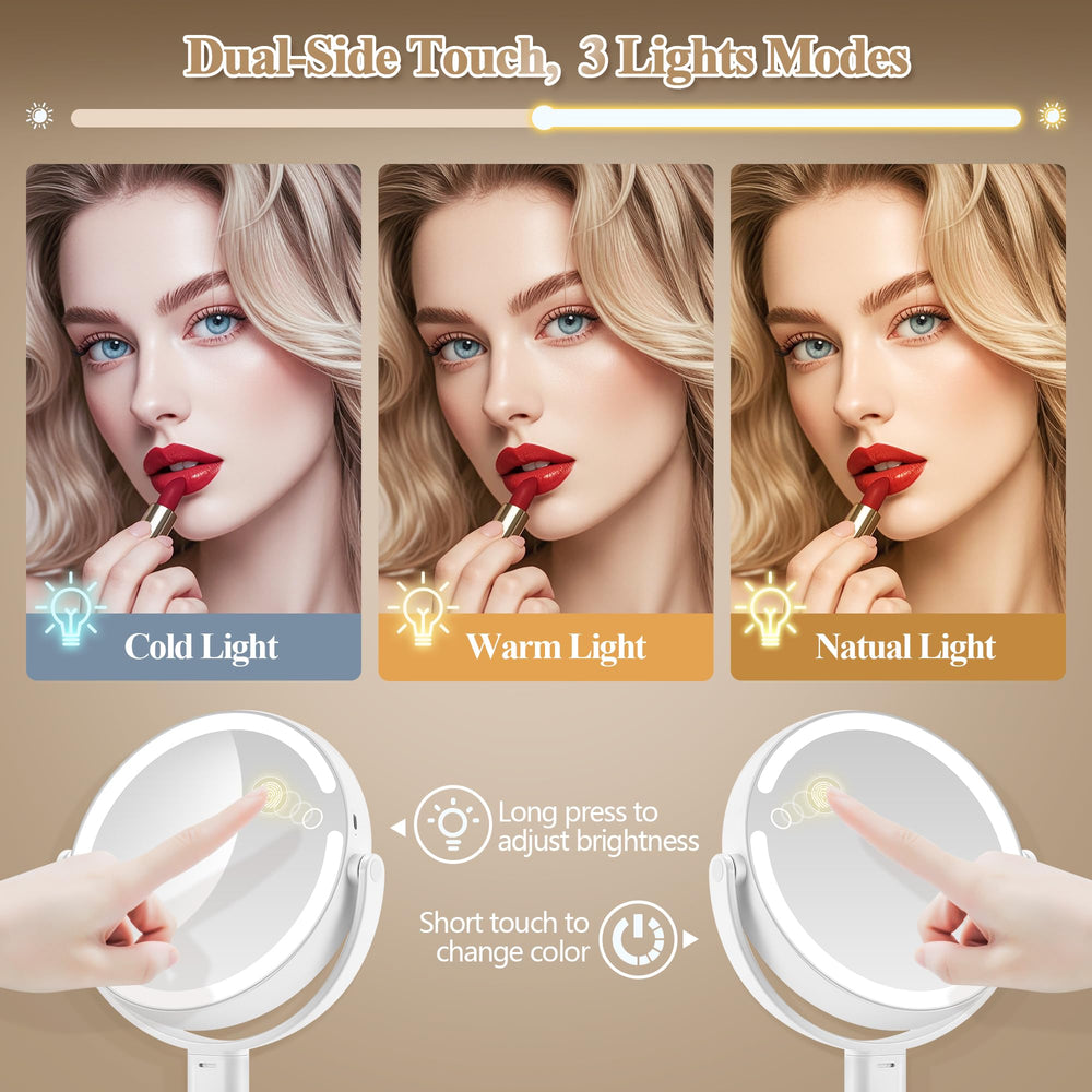 MOMOKUBA iluminación en tres colores para adaptar al entorno de maquillaje.