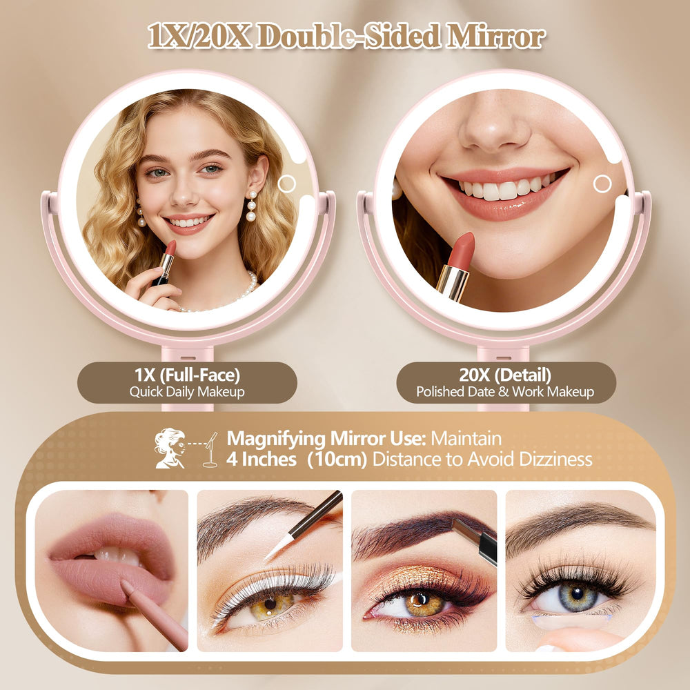 MOMOKUBA miroir 20x avec lumière, détails précis pour eyeliner