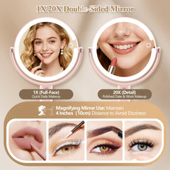 MOMOKUBA miroir 20x avec lumière, détails précis pour eyeliner