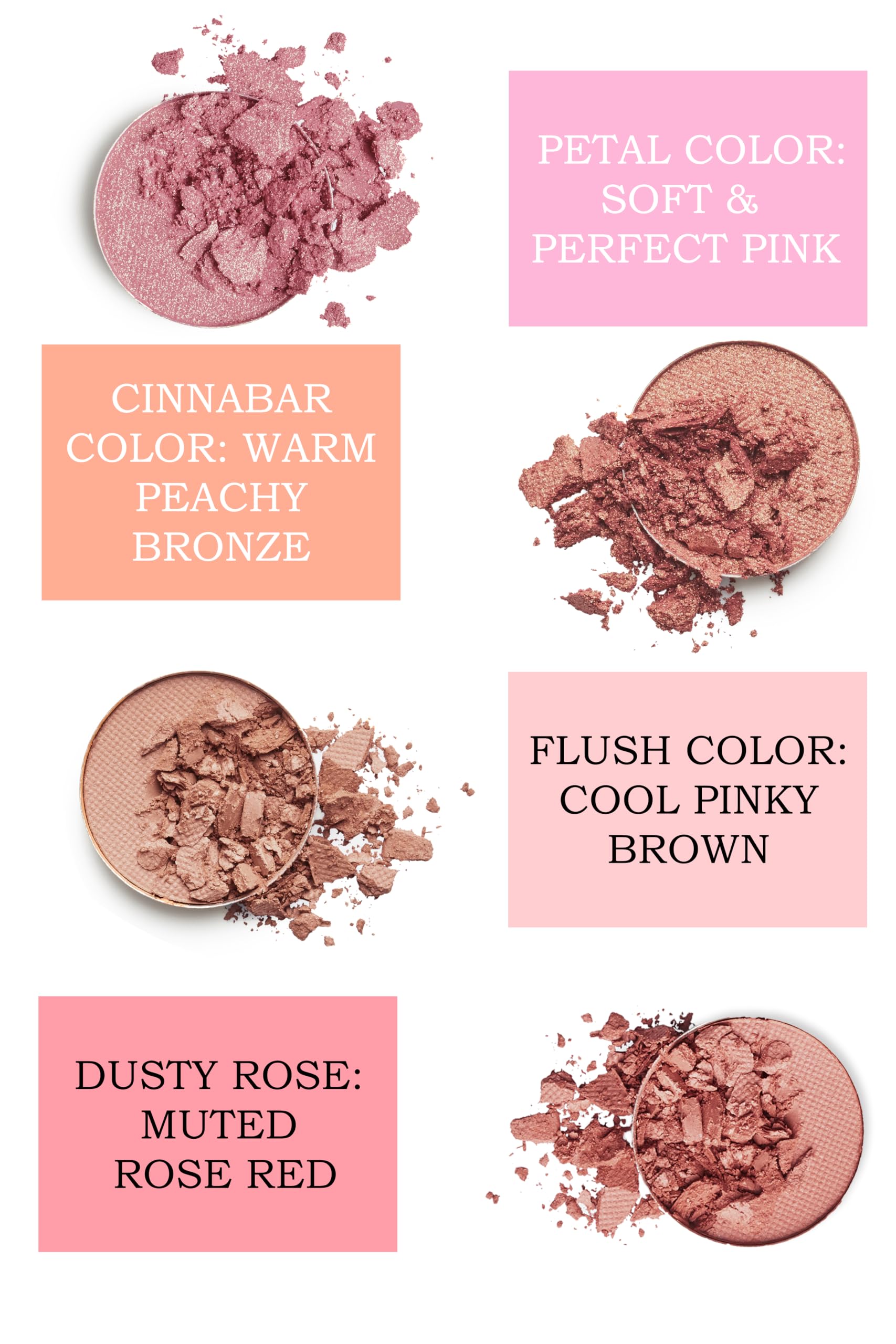 Mom's Secret blush rosa frío marrón, mezcla suave para un rubor equilibrado.