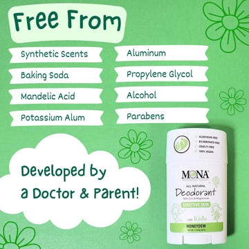 MONA doctor-and-parent-developed deodorant in a waterless, pH-balanced design.