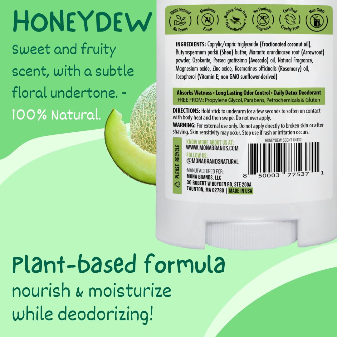 MONA honeydew deodorant being applied to underarm to show smooth glide.