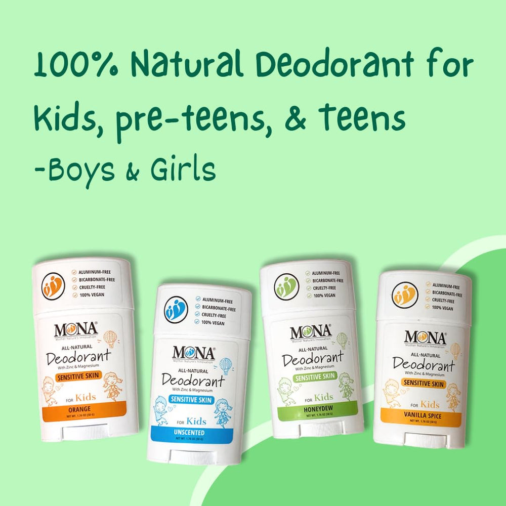 MONA kid-friendly packaging highlights safe ingredients and easy-to-use design.