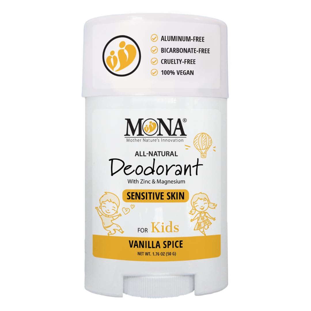 MONA Vanilla Spice desodorante para niños en envase compacto, frescura duradera