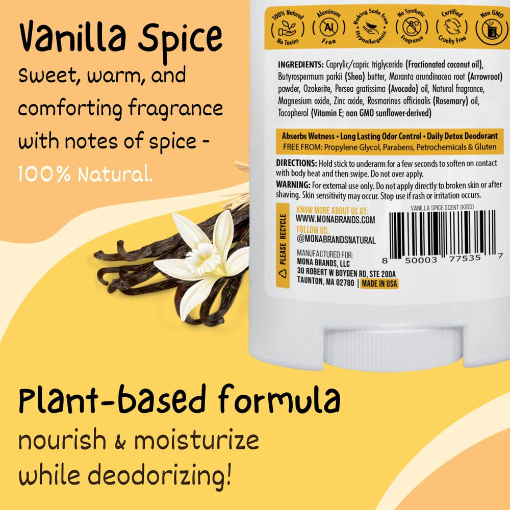 MONA Vanilla Spice en dos estuches, desodorantes para niños