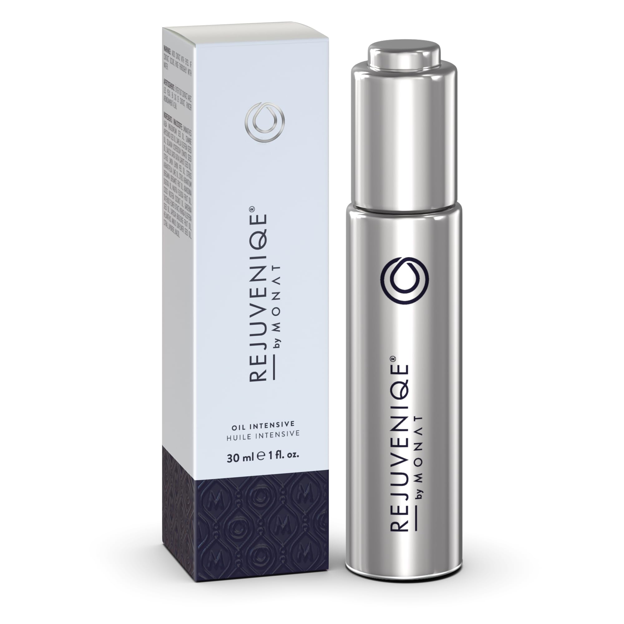 MONAT ReJUVENIQE Oil: botella con gotero para aplicación precisa y cuidado capilar.