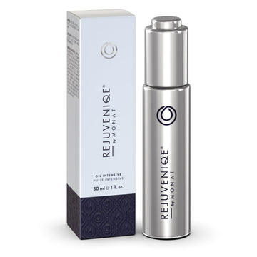MONAT ReJUVENIQE Oil: botella con gotero para aplicación precisa y cuidado capilar.