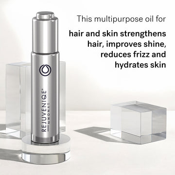 MONAT ReJUVENIQE Oil, textura suave de aceite nutritivo para piel.