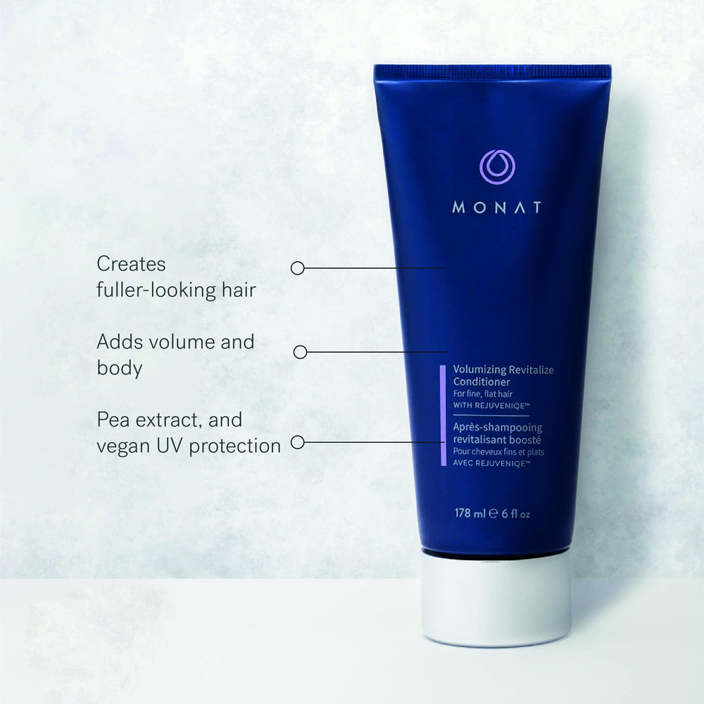 MONAT Volume Revitalize : texture crèmeuse appliquée sur les longueurs