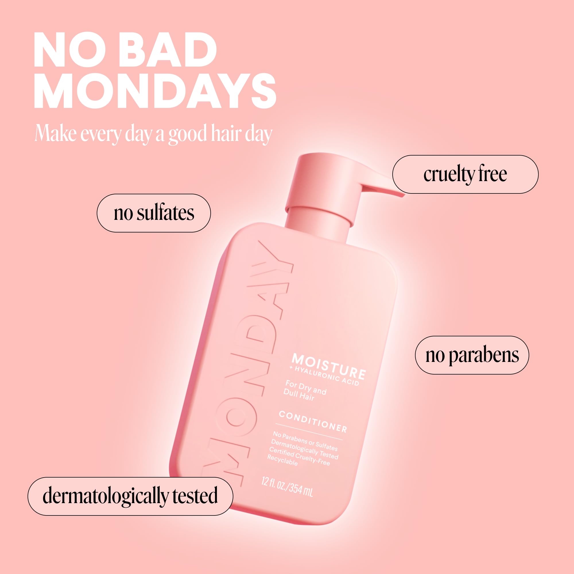 Uso diario con MOISTURE de MONDAY Haircare para cabello seco