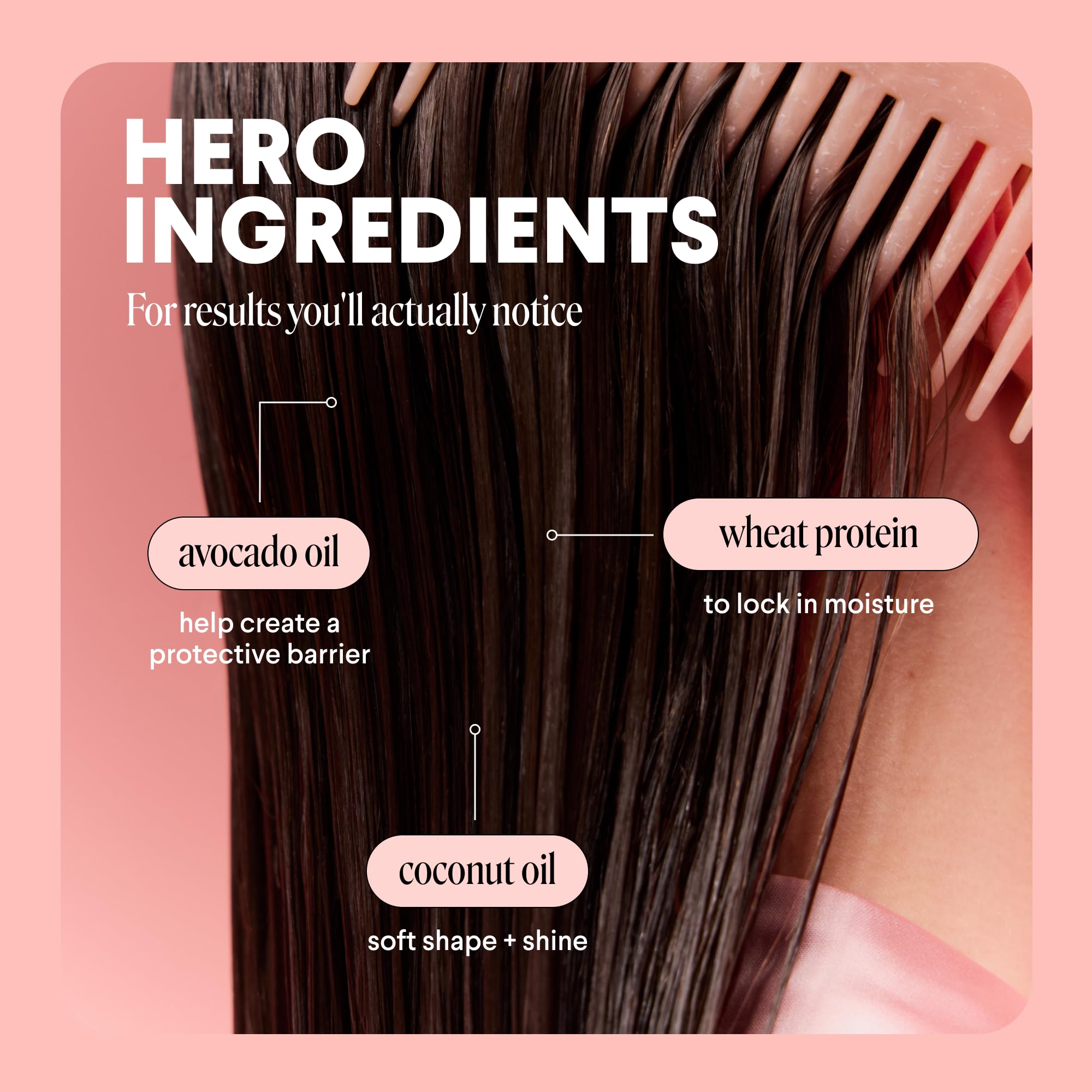 MONDAY Haircare Smooth: textura cremosa que facilita el peinado diario.