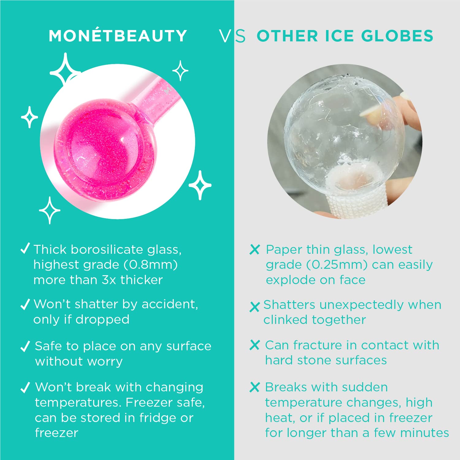 MonétBeauty globo de hielo para la cara ayuda a aliviar dolores de cabeza y tensión