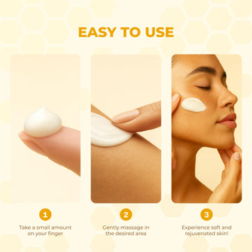 MONIER crema veneno de abeja, aplicación en mano, cuidado diario suave.