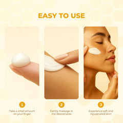 MONIER crema veneno de abeja, aplicación en mano, cuidado diario suave.