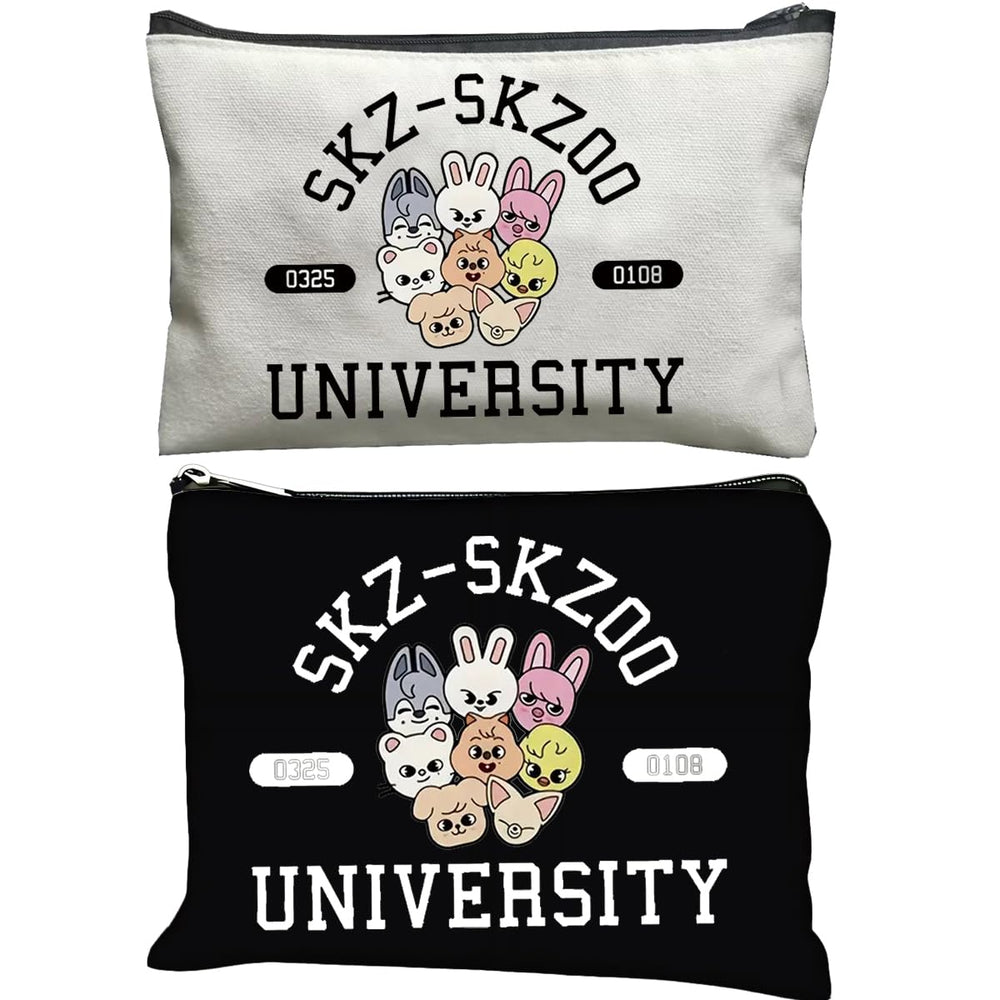 MONNYCAR Stay Fandom Universidad: bolso de maquillaje de doble cara para viaje práctico.