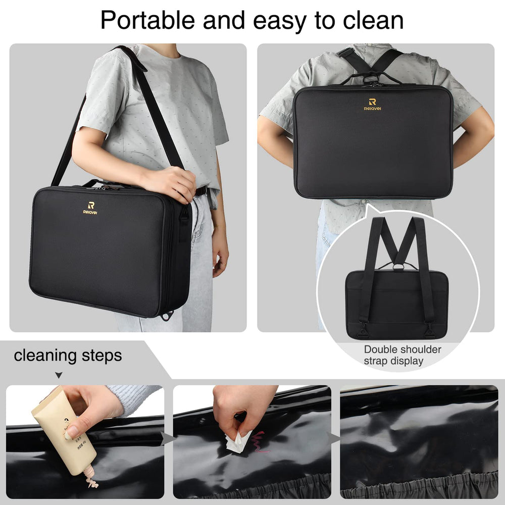 MONSTINA maletín de maquillaje grande, ideal para viaje y transporte de herramientas